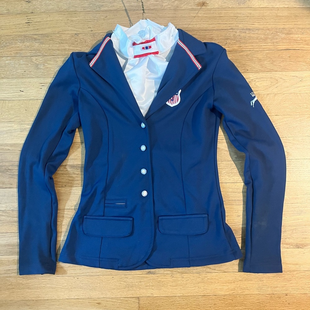 Small Spooks Navy with Red trim Showcoat